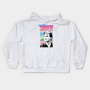 Patrick Swayze -  90s Styled Retro Graphic Design Kids Hoodie